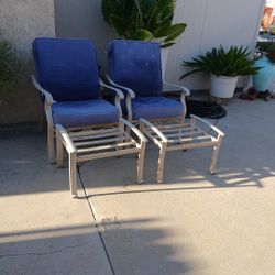 2 Chairs With Ottomans