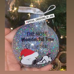 Snoopy Ornaments 🎄✨ Any theme available in any glitter color 