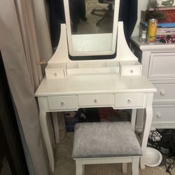 Vanity with bench