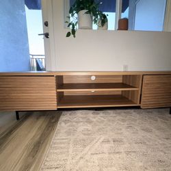 Mid-Century Modern TV Stand – Wood Media Console