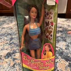 Vintage Barbie 1998 Discontinued Tattoo Butterfly Art Teresa NIB Never Opened