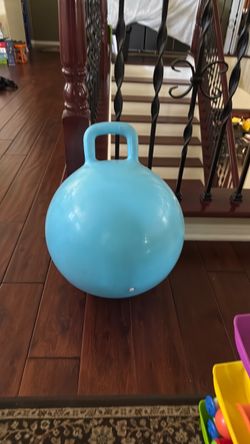 Blue Kids Hopper Bounce Ball with Handle