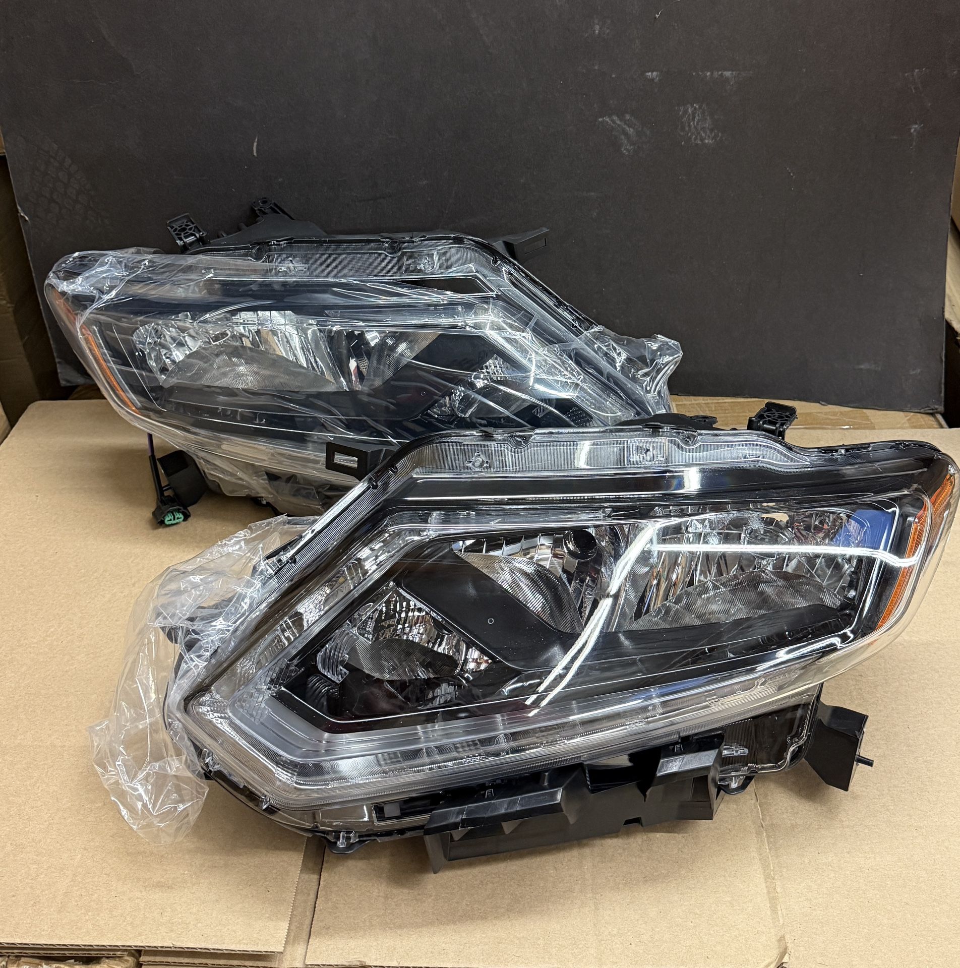 Pair 2014-2016 Nissan Rogue Halogen Headlights Assembly Headlamps LH RH Side