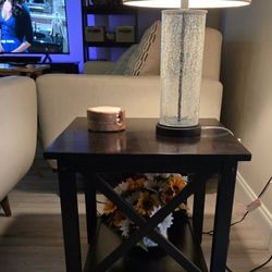Espresso Sofa Side Table -2 Tier 