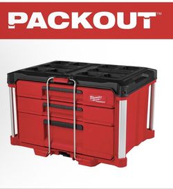 Milwaukee PACKOUT 22 in. Modular 3- Drawer Multi Drawer Tool Box with Metal Reinforced Corners and 50 Ibs. Capacity