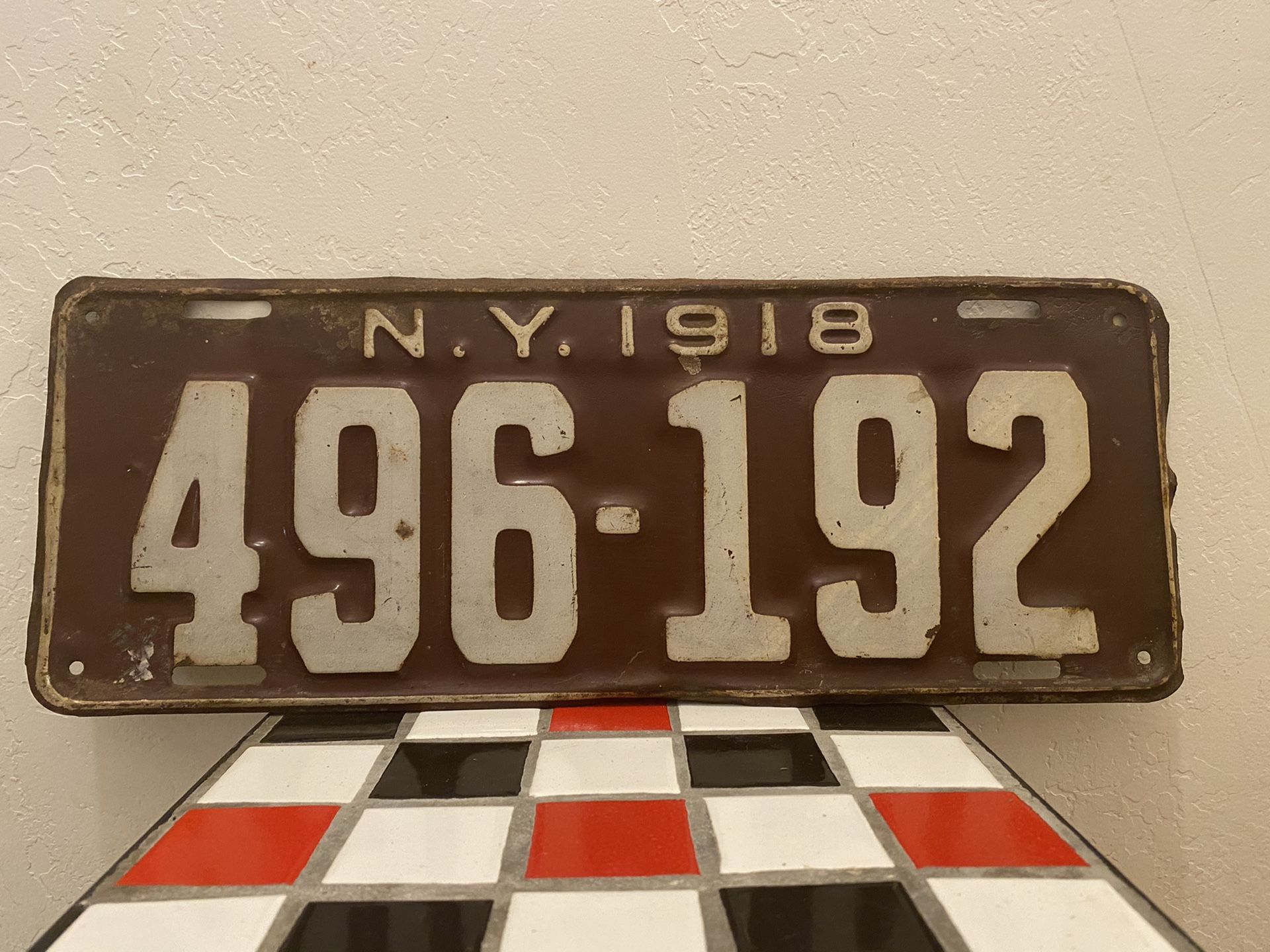 1918 NY License plate