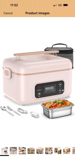 Brand new in box Cordless Electric Lunch Box, 24000mAh Rechargeable Food Warmer with 5-Sided Heating, 1.3L Portable Self Heating Lunch Box with Smart 