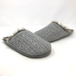 Nordstroms Cable Knit Fur Slippers Shoes  