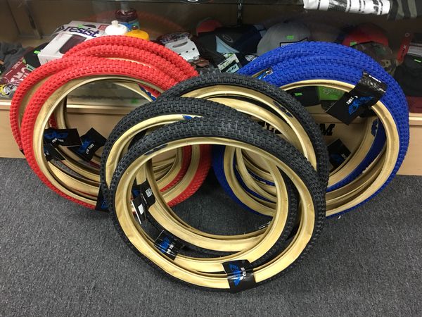 20/" x 2.0/" BMX Bicycle Tire SE Racing Cub Vee Rubber Blue /& Gum Wall