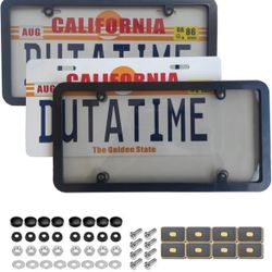 License Plate Cover,License Plate Covers, 2 PC smoked License Plate Frames with 4 Holes Screw and Caps, Licence Plate Protector, American License Plat