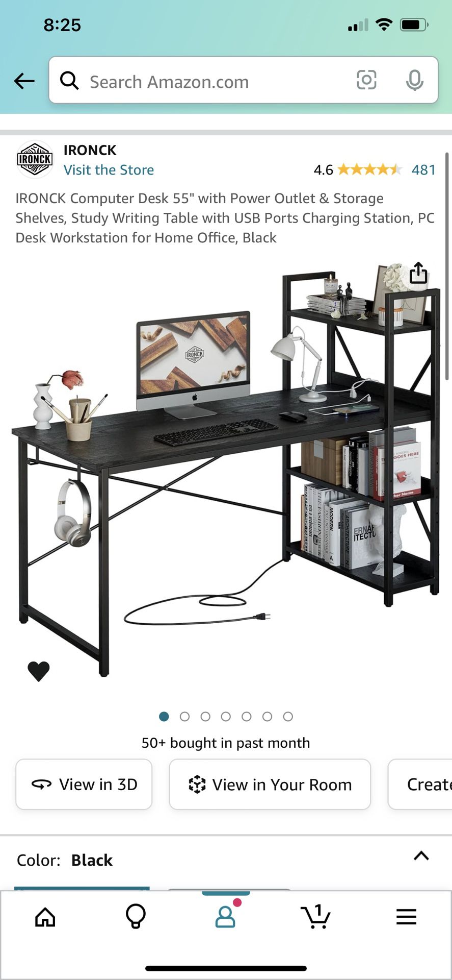 Computer Desk With Shelves And Power Outlet