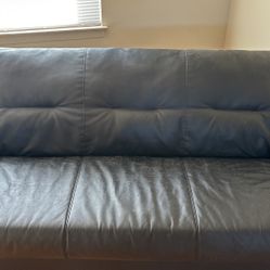 Black Faux Leather couch 