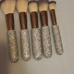 Bling Rhinestone Makeup Brush Set 5 Pc