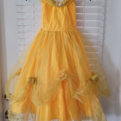 Girls Size 4/6 Belle Beauty And The Beast Halloween Costume 