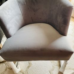 ***New *** Grey/gray chrome velvet chair