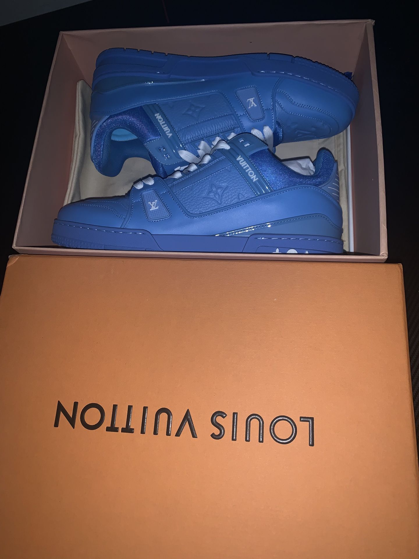 Louis Vuitton Trainer Blue Embossed Monogram