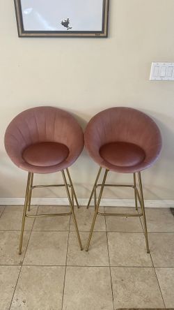 Swivel Pink Mauve Barstools 