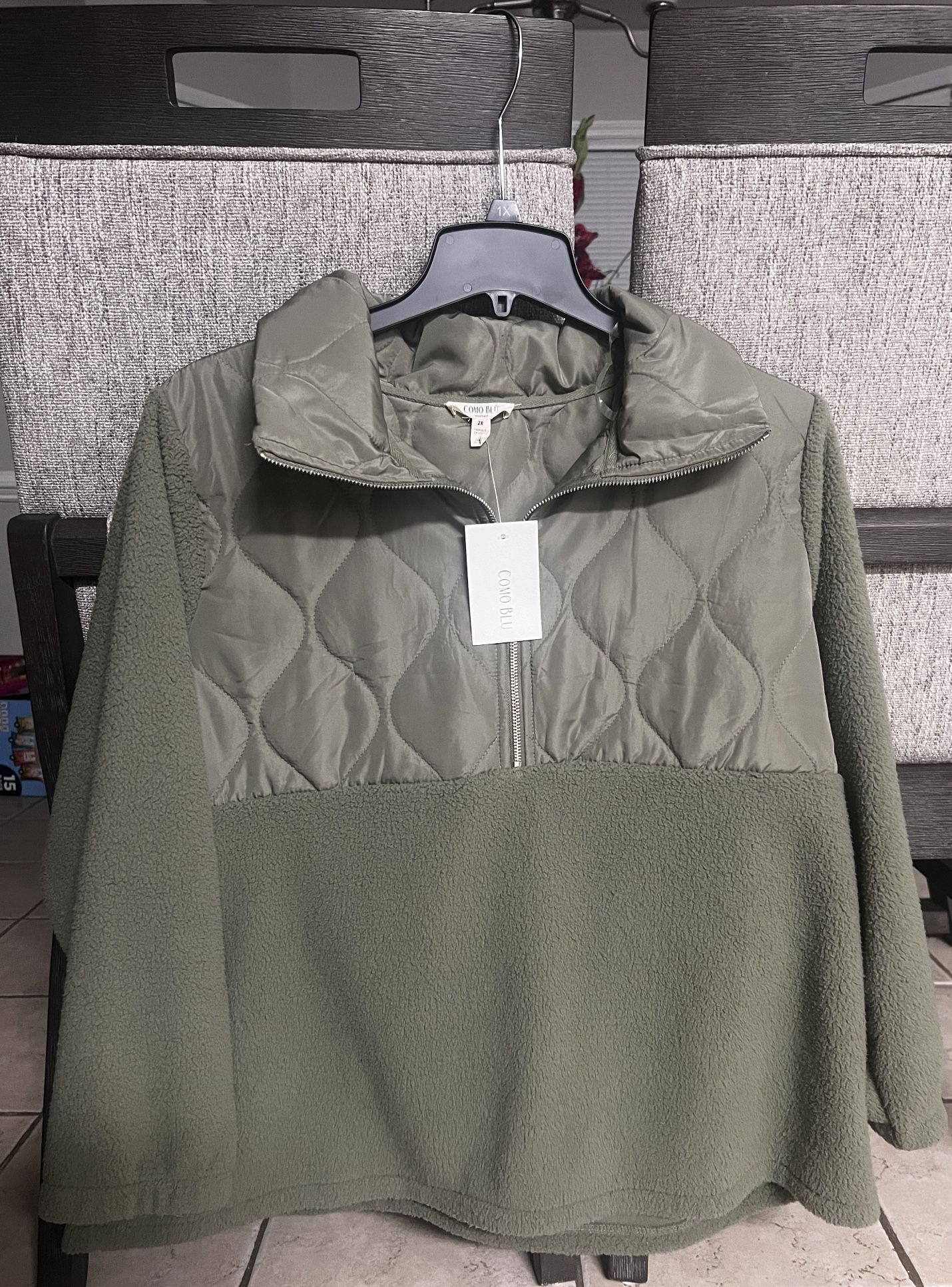 Mid-zip Fleece Pullover Sweater