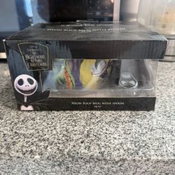 The Nightmare Before Christmas neon soup mug with spoon 29oz