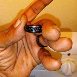 Chain Link Ring and Solid Black Ring New