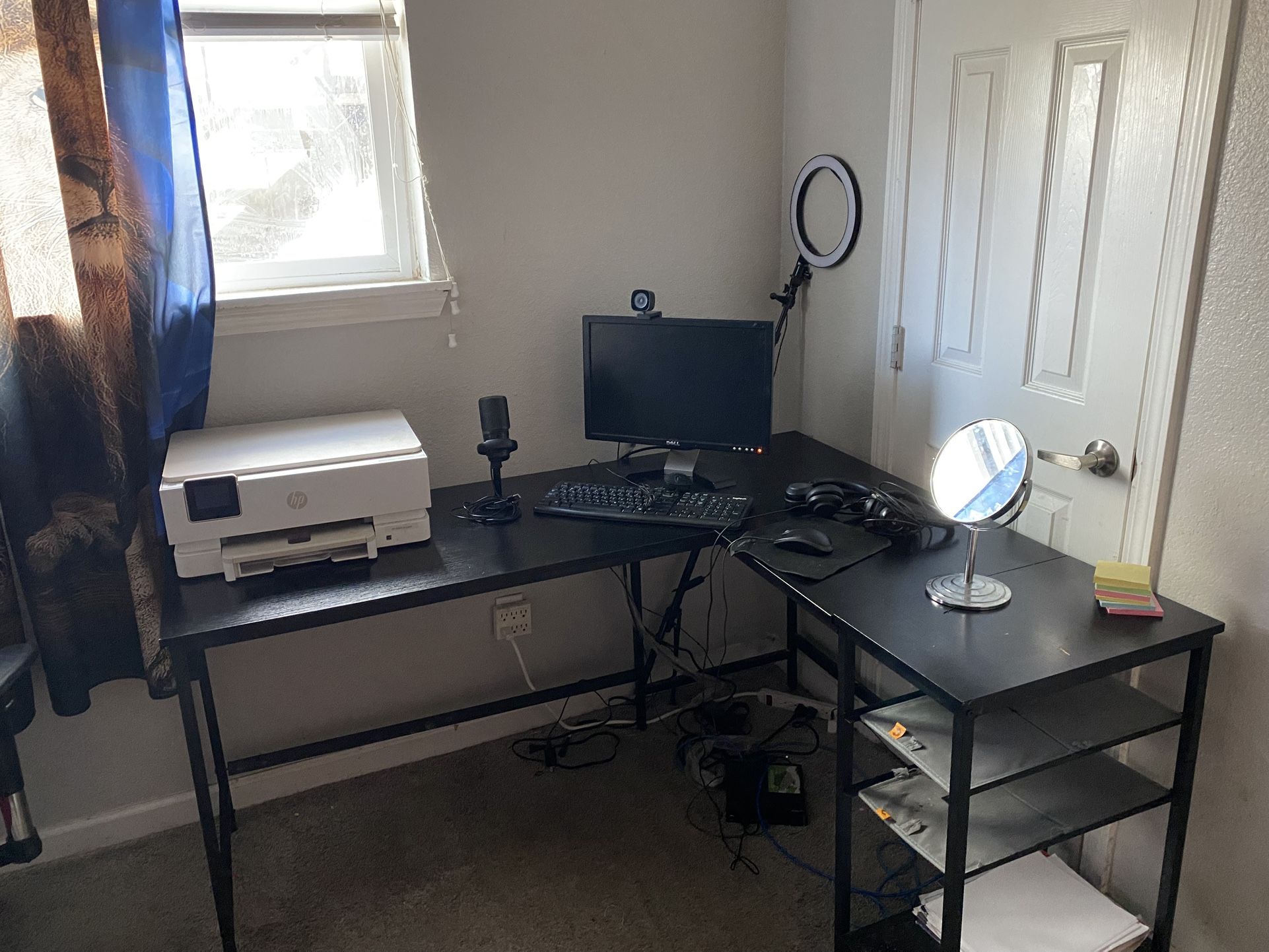 Desk, Computer, Printer