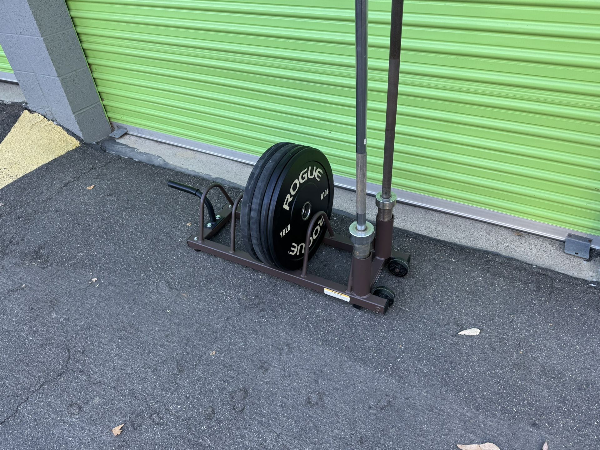 Heavy-Duty Rolling Barbell and Weight Plate Storage Rack