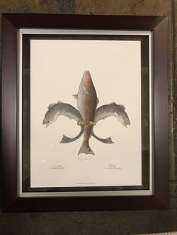 Fleur de lis fishing art by Daniel J Rhodes limited edition