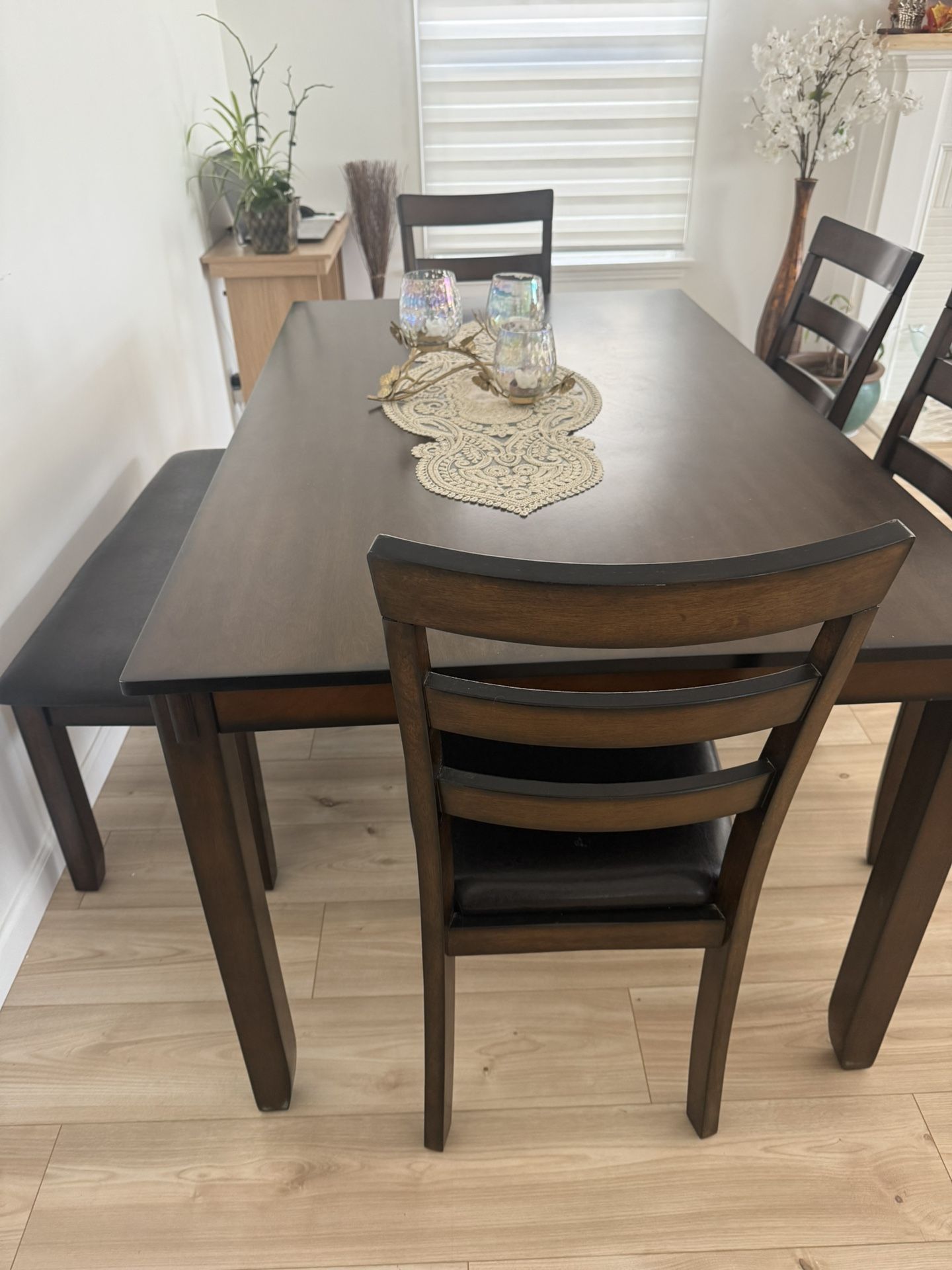 Dining Table With Chairs And Bench