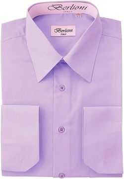 Solid colors convertible cuffs dress shirt  Many colors S-X5 
