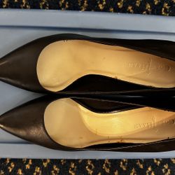 Cole Haan Black Leather Heels & Silver Mary Jane Pumps Size 6.5