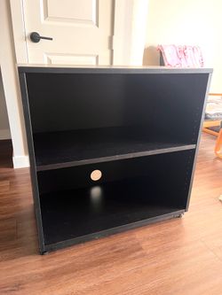 Black TV Stand Console with Adjustable Shelf