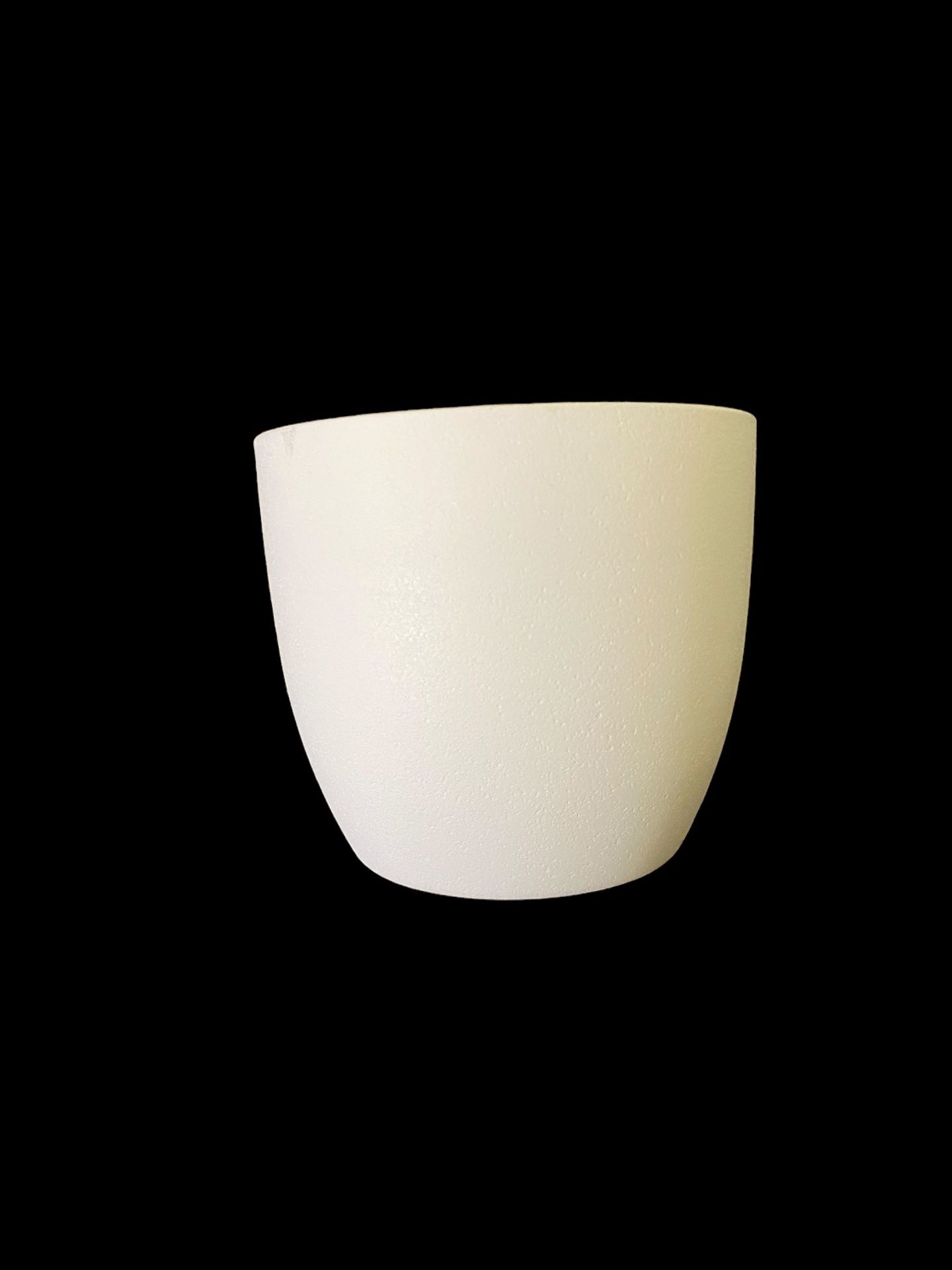 White Planter With Black Self Watering Insert, 6” Height