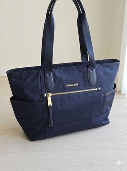 Michael Kors Winston Large Navy Nylon Pocket Tote Bag