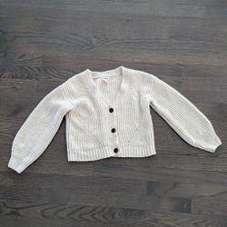 Cat & Jack Girls Buttoned Knit Cardigan, Ivory, S(6/6x)