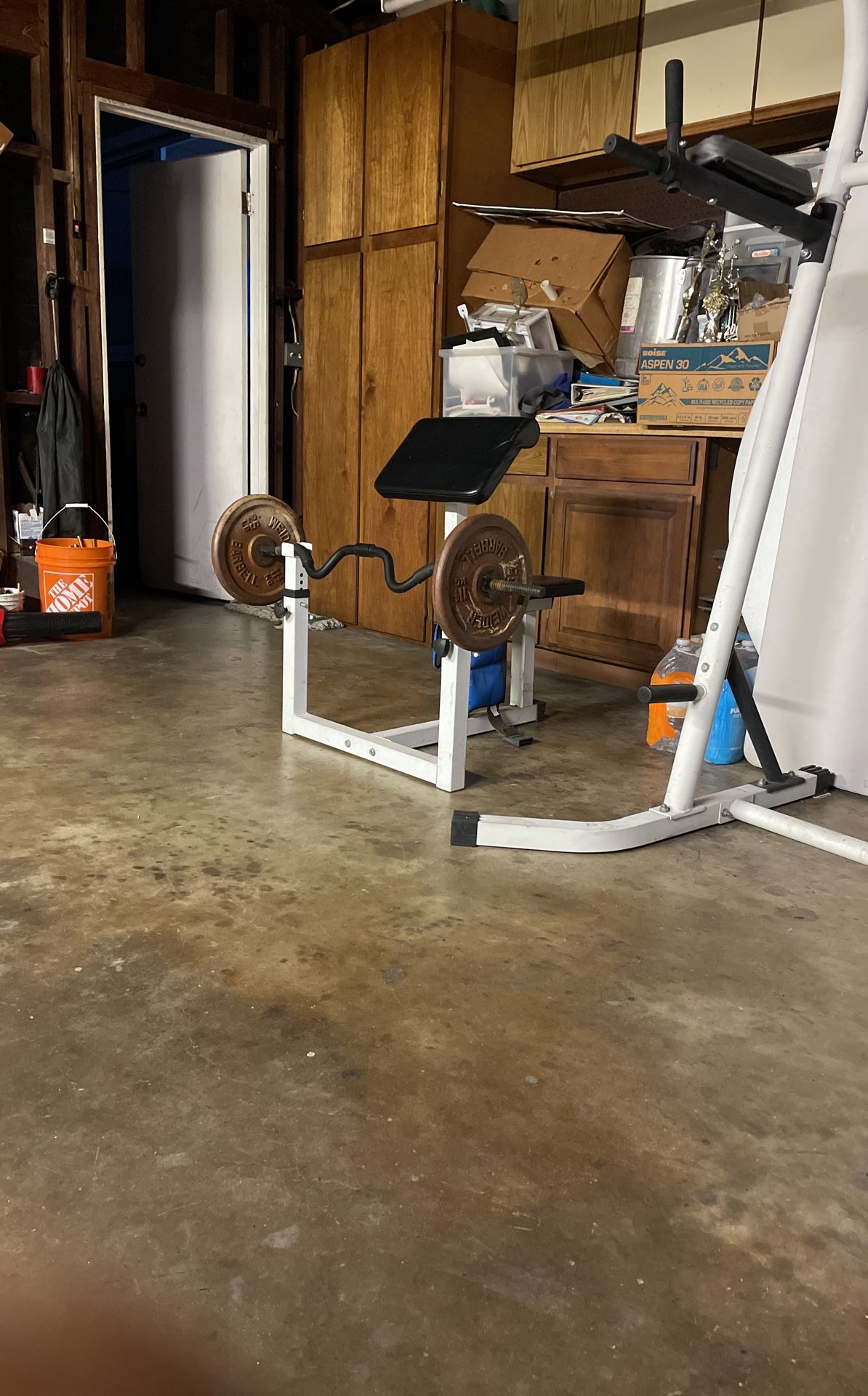 Preacher Bench & Curling Bar With 50lbs