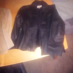 Worthington Genuine Black Leather Jacket Medium