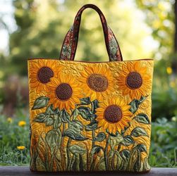 Classic Sunflower Handmade Tote Bag