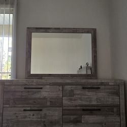 Rustic Modern 6-Drawer Dresser + Mirror Set