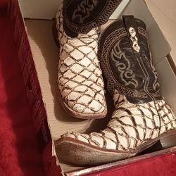 White And Brown Fish Boots