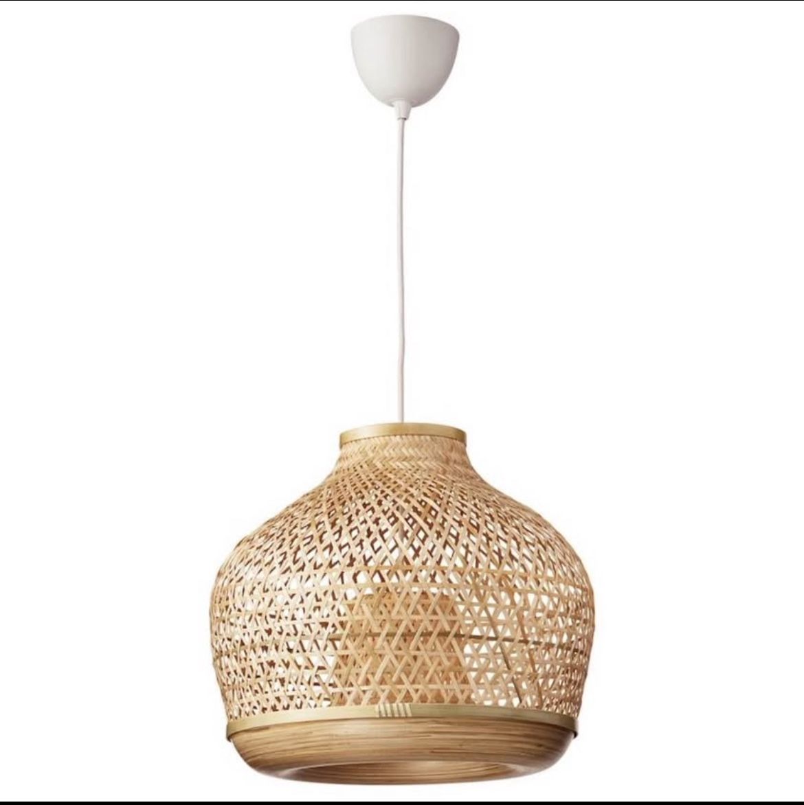 Pendant lamp, bamboo/ handmade, 18"