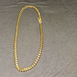 22in 10mm 18k Plated Cuban Chain $110