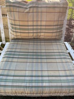 Plaid Patio Cushion Set