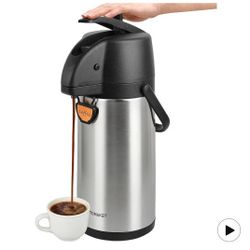 Airpot Coffee Dispenser Thermal with Pump,3L/102 Oz Insulated Stainless Steel Large Airpot Coffee Carafe Lever Action for Hot/Cold Water,Thermal Caraf