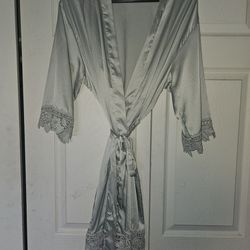 Women's Satin Robe, Worn Once In A Wedding, Like New.