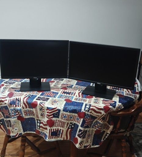 X2 Dell Computer Monitors 23" w/Cables
