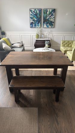 Solid Wood Dining Table and Bench