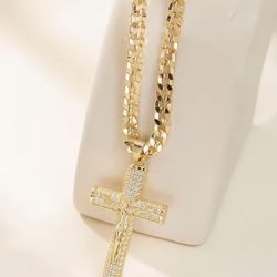 Cade De Plata S925 Con Baño De Oro 24k