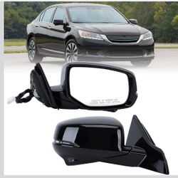 Passenger Side Mirror Compatible with Honda Accord Sedan 2013-2015 with Camera Power Glass Heated with Turn Signal Manual Folding Right Door Mirrors R