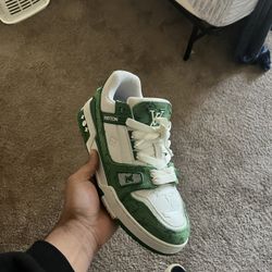 Green And White Lv Sneakers