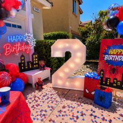 Large Number 2 Marquee Number With Lights For Birthday Party